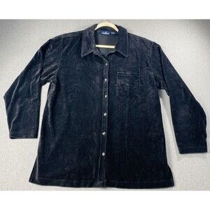 Vintage Solutions Casualwear Cadbury Velvet  Shirt Size L Black